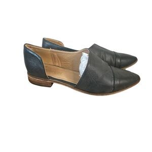 A rider girl black slip on Oxford black flat comfort shoes 39